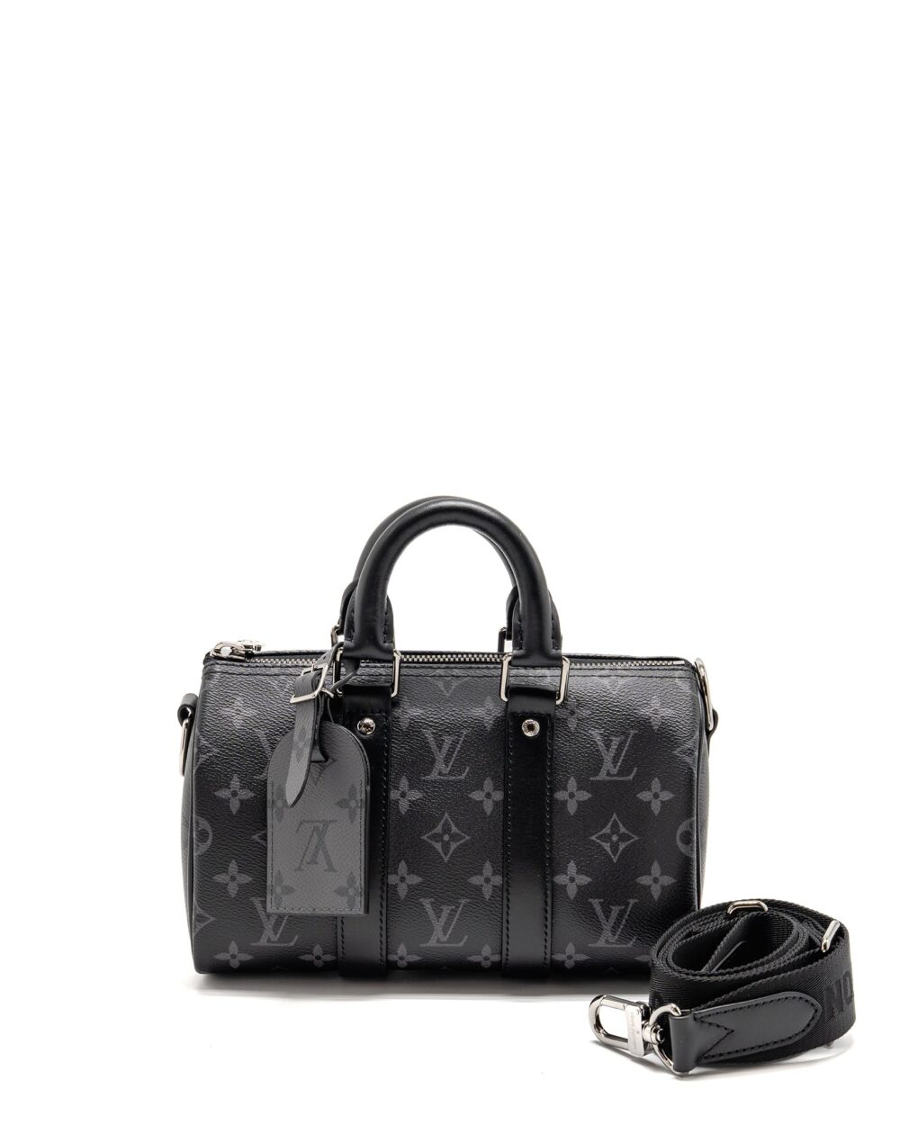 AAA Replica Louis Vuitton LV KEEPALL BANDOULIERE 25 MONOGRAM ECLIPSE SHW