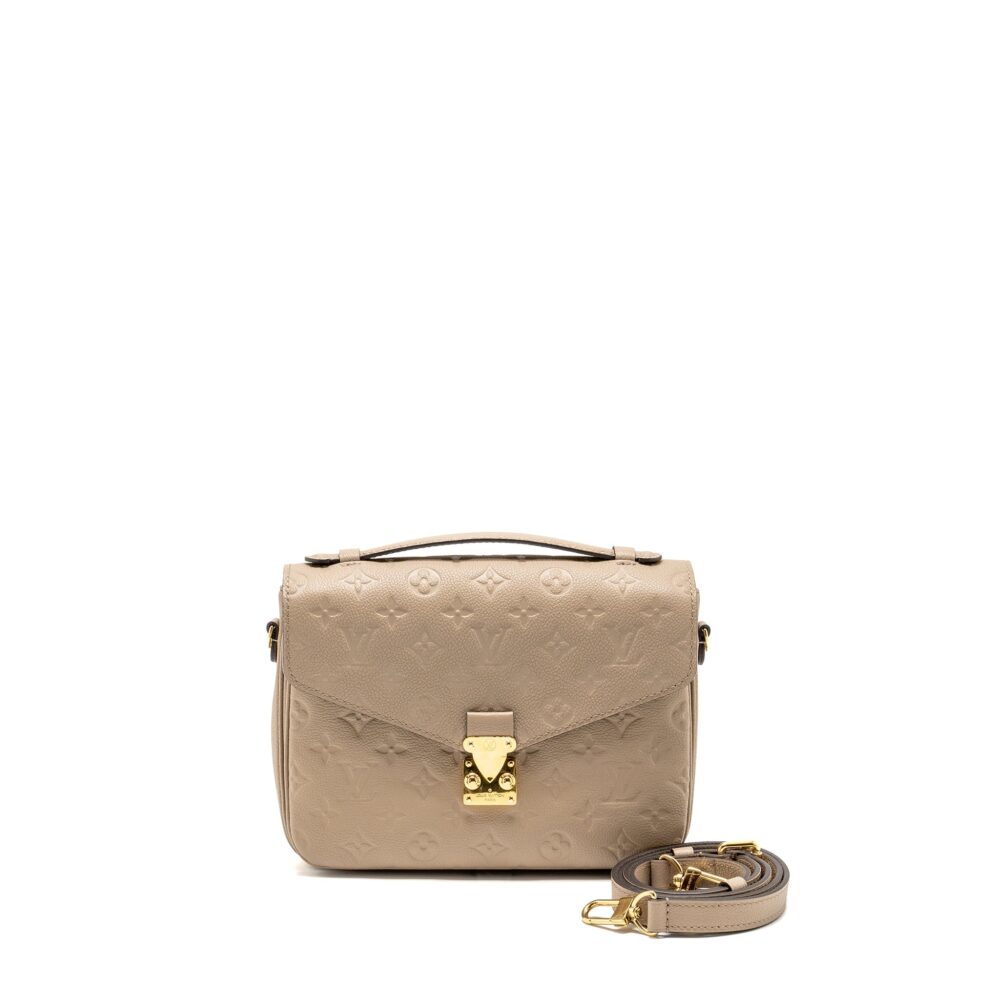AAA Replica Louis Vuitton LV POCHETTE METIS MONOGRAM EMPREINTE TOURTERELLE GHW