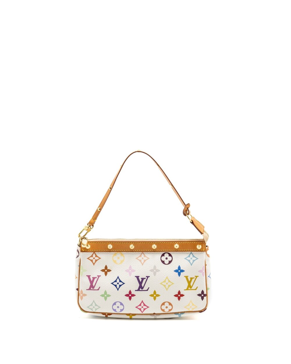AAA Replica Louis Vuitton LV TAKASHI MURAKAMI POCHETTE ACCESSORIES MONOGRAM WHITE/MULTICOLOUR GHW