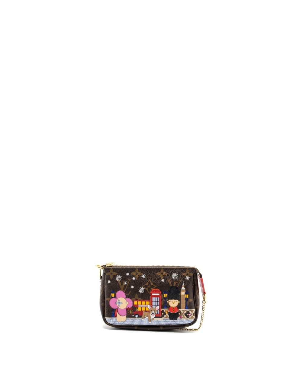AAA Replica Louis Vuitton LV MINI POCHETTE ACCESSORIES 2021 XMAS LONDON LIMITED EDITION MULTICOLOUR GHW