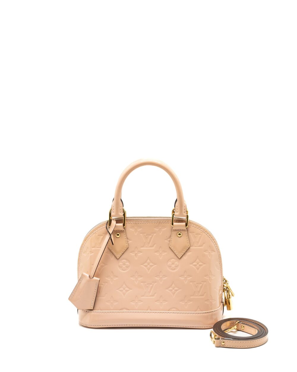 AAA Replica Louis Vuitton LV ALMA BB PATENT LIGHT PINK GHW