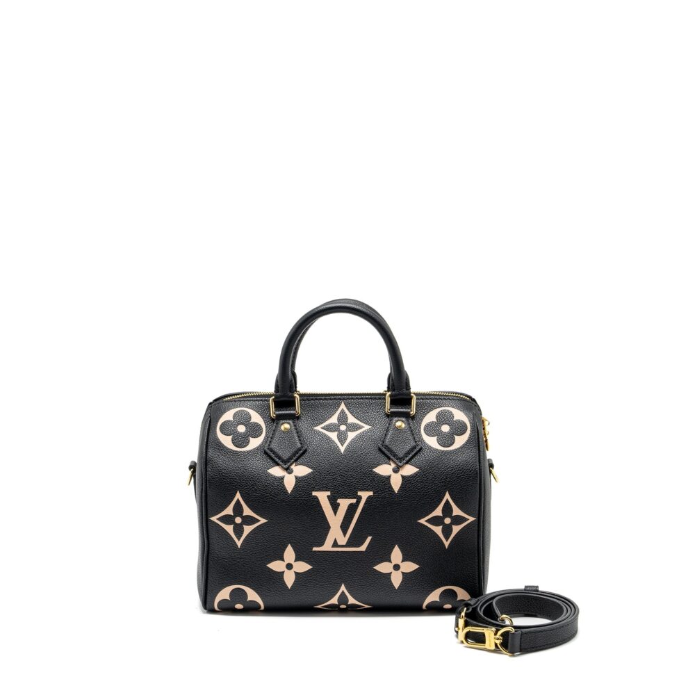 AAA Replica Louis Vuitton LV LOUIS VUTTION SPEEDY BANDOULIERE 25 BICOLOUR MONOGRAM EMPREINTE BLACK/MULTICOLOUR GHW