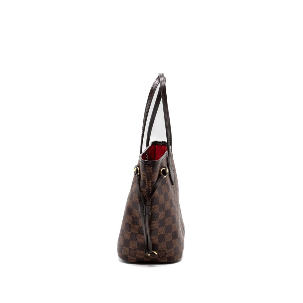 AAA Replica Louis Vuitton LV NEVERFULL PM DAMIER EBENE CANVAS GHW (NEW VERSION)