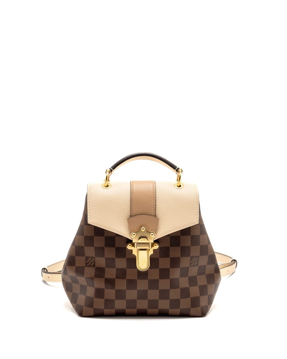 AAA Replica Louis Vuitton LV CLAPTON BACKPACK DAMIER EBENE CANVAS/LEATHER LIGHT PINK GHW
