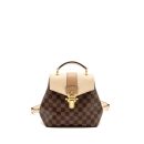 AAA Replica Louis Vuitton LV CLAPTON BACKPACK DAMIER EBENE CANVAS/LEATHER LIGHT PINK GHW