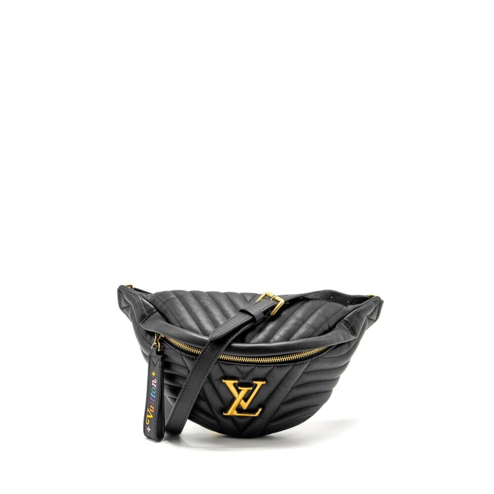 AAA Replica Louis Vuitton LV NEW WAVE BUMBAG CALFSKIN BLACK GHW