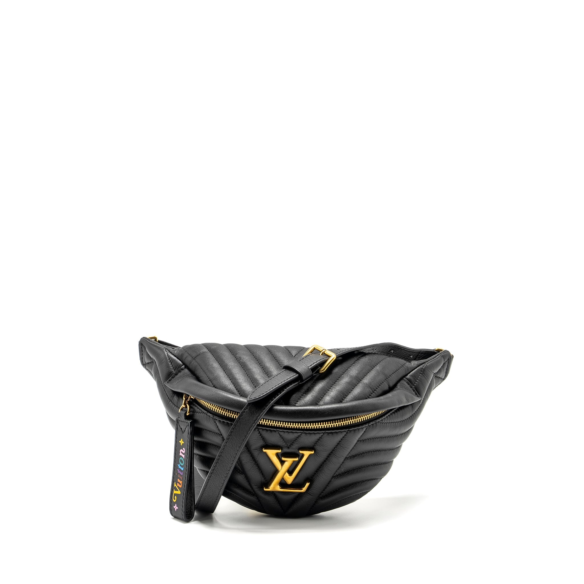 AAA Replica Louis Vuitton LV NEW WAVE BUMBAG CALFSKIN BLACK GHW