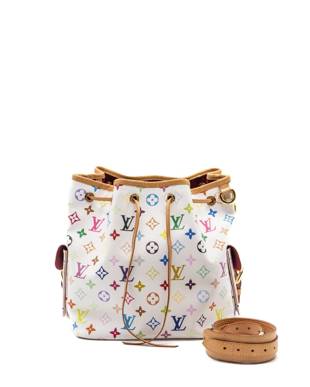 AAA Replica Louis Vuitton LV VINTAGE PETIT NOE SHOULDER BAG MULTICOLOUR MONOGRAM CANVAS WHITE GHW