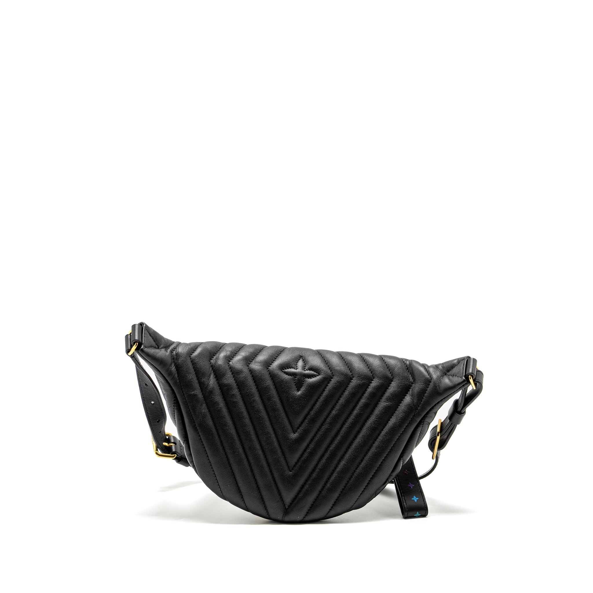 AAA Replica Louis Vuitton LV NEW WAVE BUMBAG CALFSKIN BLACK GHW