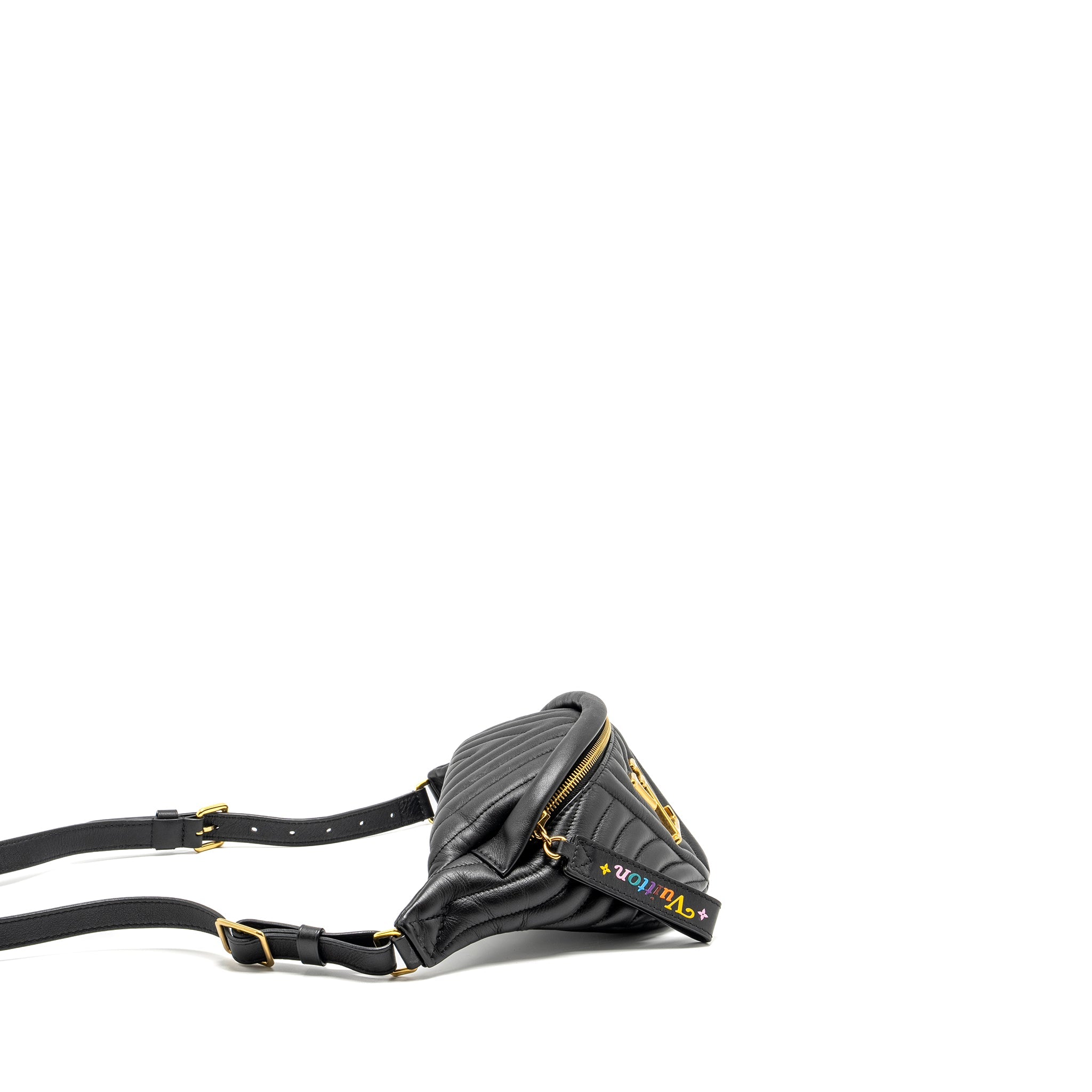 AAA Replica Louis Vuitton LV NEW WAVE BUMBAG CALFSKIN BLACK GHW