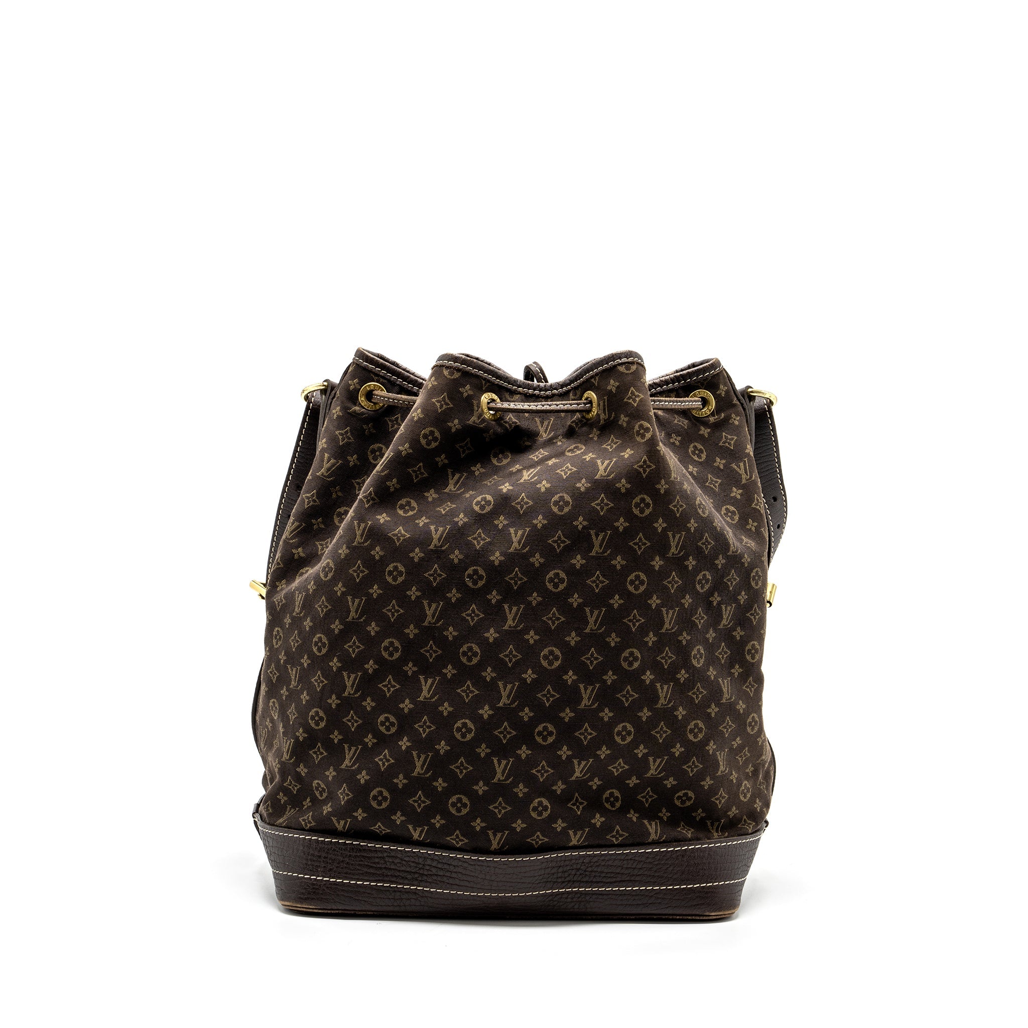 AAA Replica Louis Vuitton LV LIN NOE BAG FABRIC/LEATHER EBENE GHW