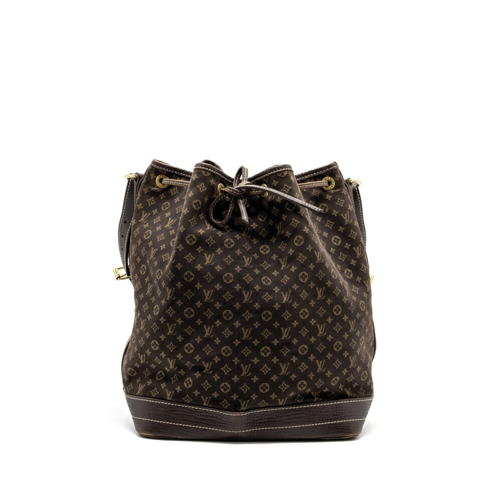 AAA Replica Louis Vuitton LV LIN NOE BAG FABRIC/LEATHER EBENE GHW