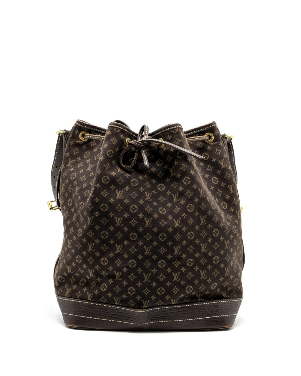 AAA Replica Louis Vuitton LV LIN NOE BAG FABRIC/LEATHER EBENE GHW