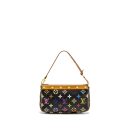AAA Replica Louis Vuitton LV POCHETTE ACCESSORIES CANVAS BLACK MULTICOLOUR GHW