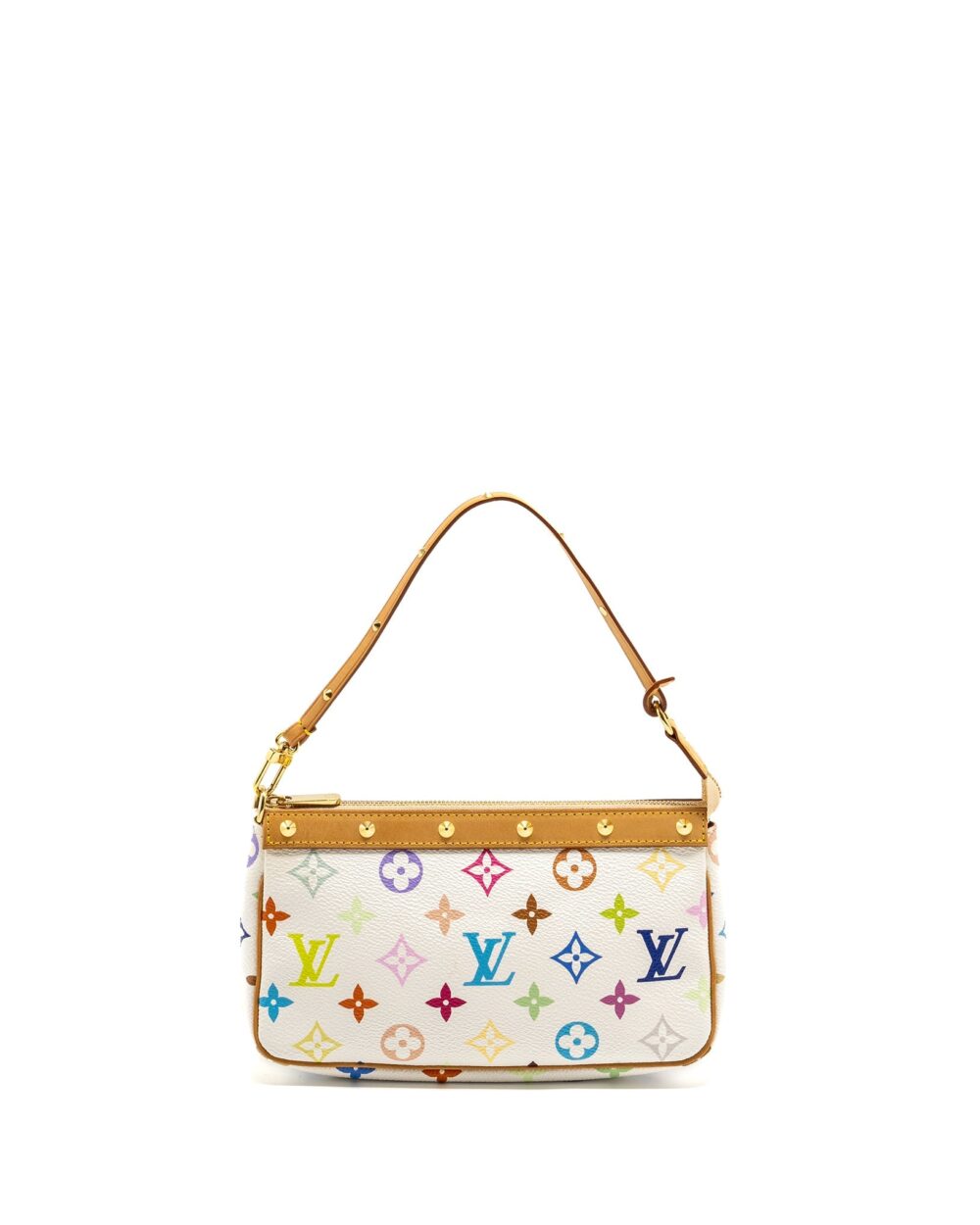 AAA Replica Louis Vuitton LV POCHETTE ACCESSORIES CANVAS WHITE MULTICOLOUR GHW