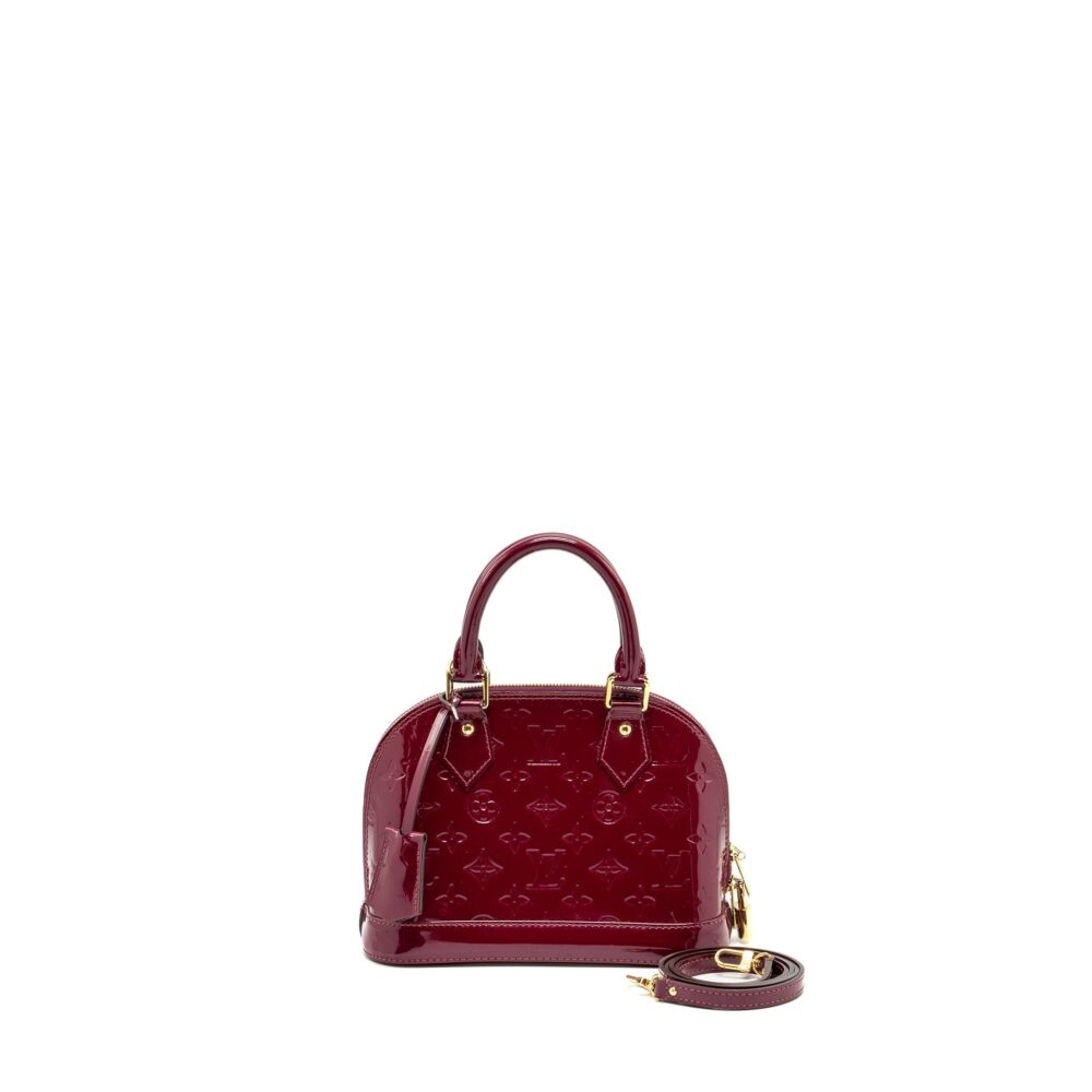 AAA Replica Louis Vuitton LV ALMA BB PATENT LEATHER INDIAN ROSE GHW