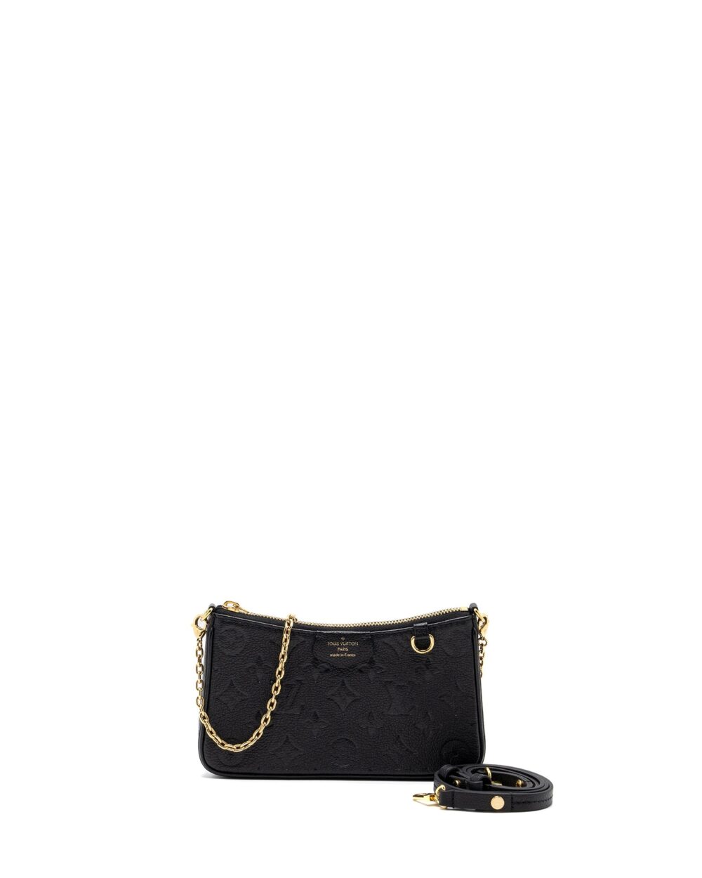 AAA Replica Louis Vuitton LV EASY POUCH ON STRAP MONOGRAM EMPREINTE BLACK GHW (NEW VERSION)