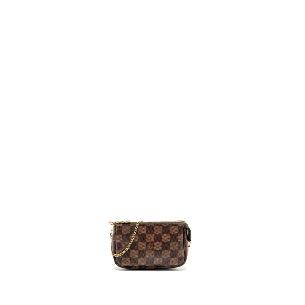 AAA Replica Louis Vuitton LV MINI POCHETTE DAMIER EBENE GHW