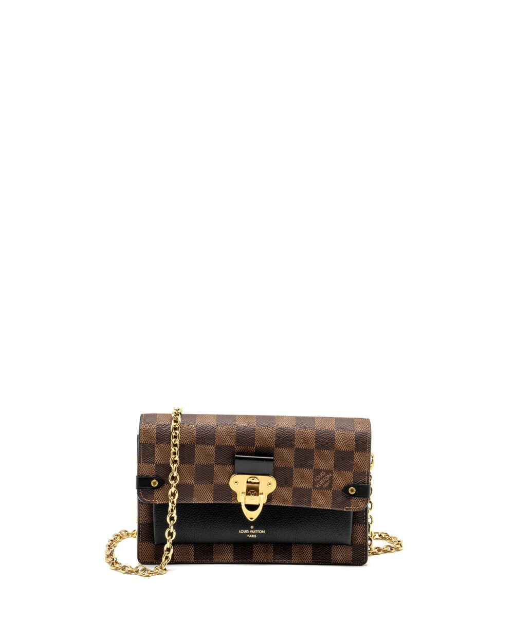 AAA Replica Louis Vuitton LV VAVIN CHAIN WALLET DAMIER EBENE CANVAS GHW