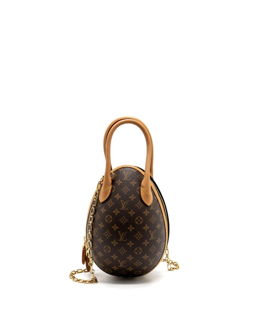 AAA Replica Louis Vuitton LV EGG BAG MONOGRAM CANVAS/LEATHER BROWN/BLACK GHW