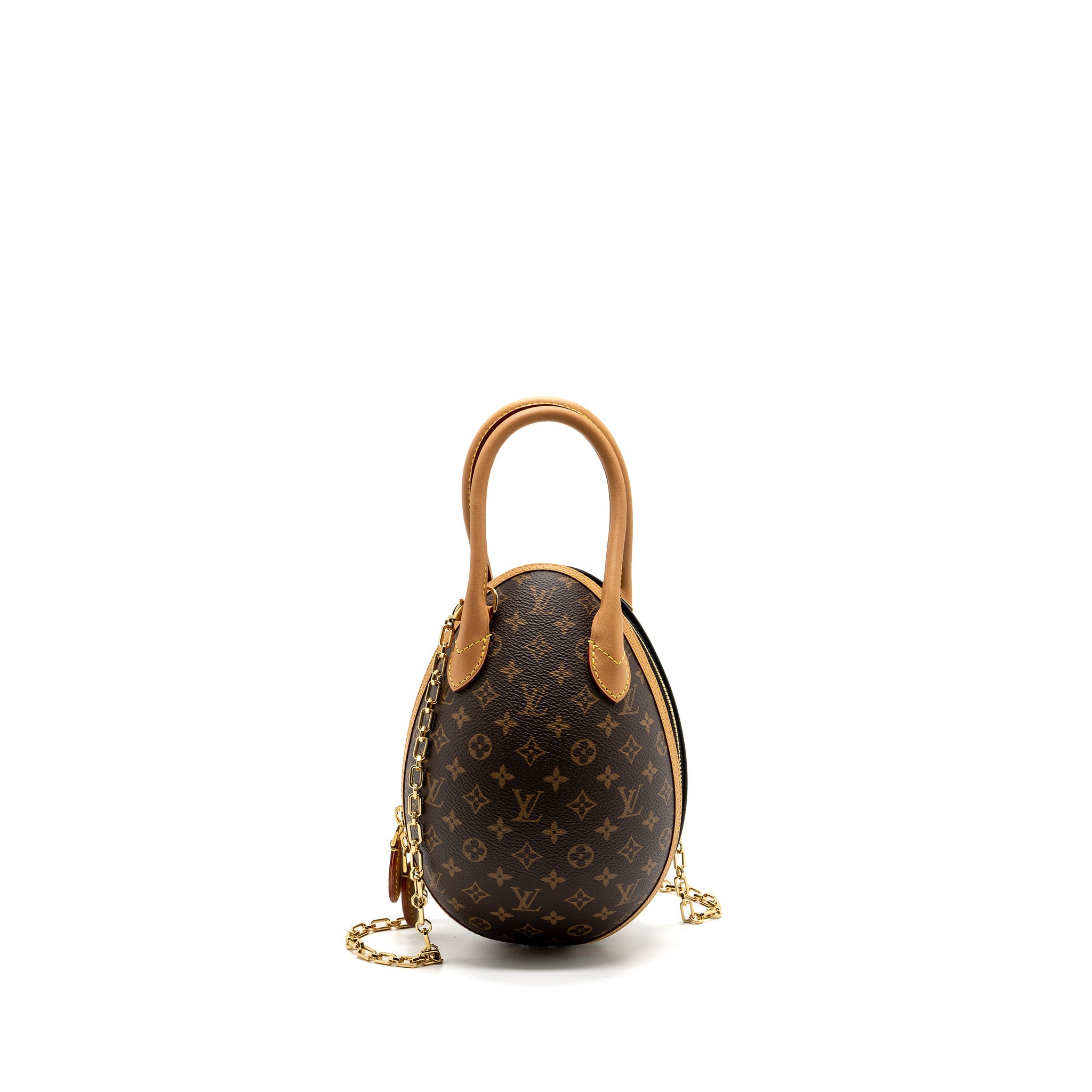 AAA Replica Louis Vuitton LV EGG BAG MONOGRAM CANVAS/LEATHER BROWN/BLACK GHW