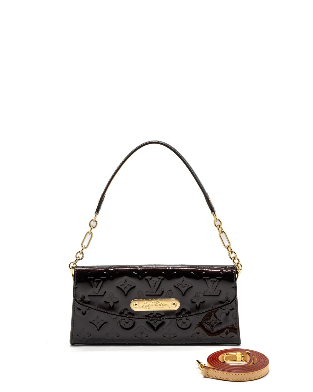 AAA Replica Louis Vuitton LV VINTAGE SUNSET BOULEVARD CLUTCH MONOGRAM/PATENT RED GHW