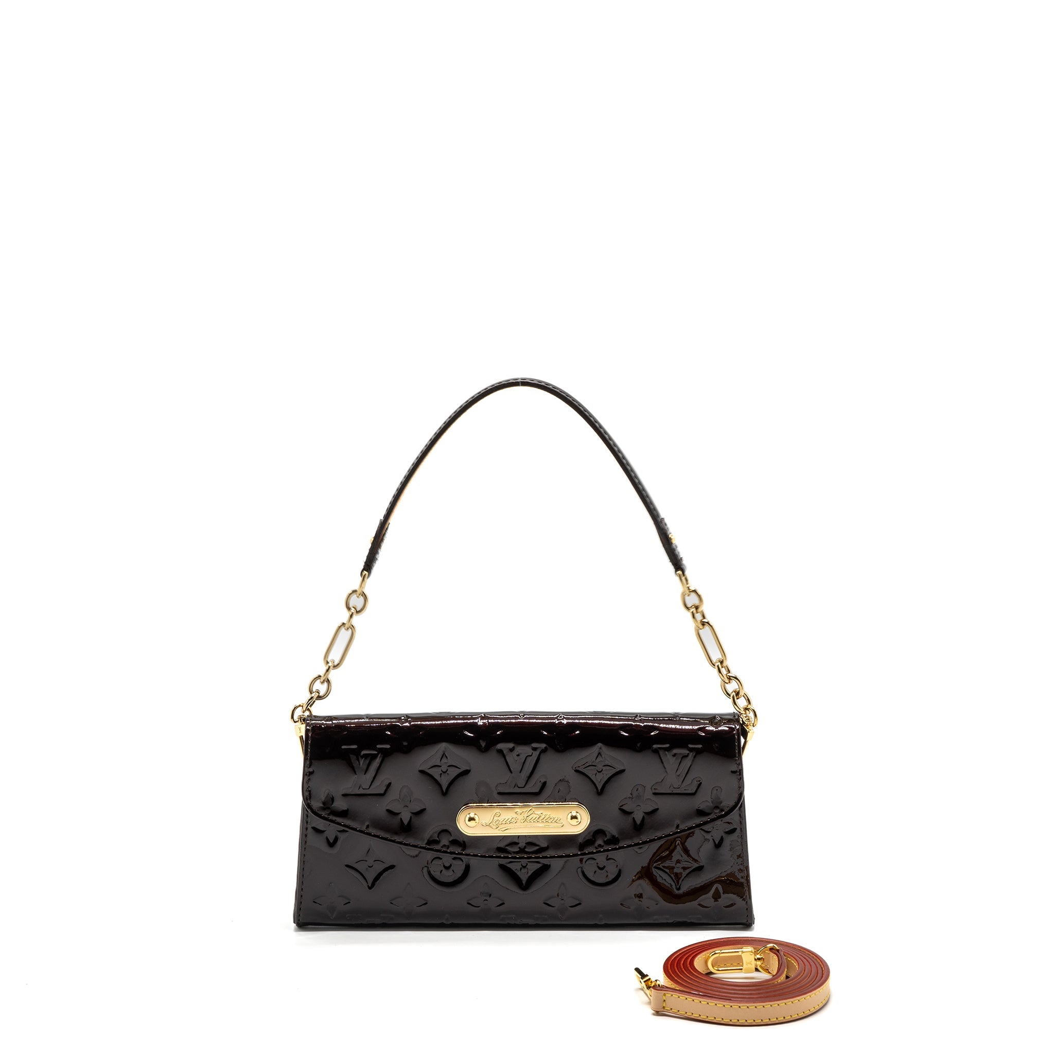 AAA Replica Louis Vuitton LV VINTAGE SUNSET BOULEVARD CLUTCH MONOGRAM/PATENT RED GHW