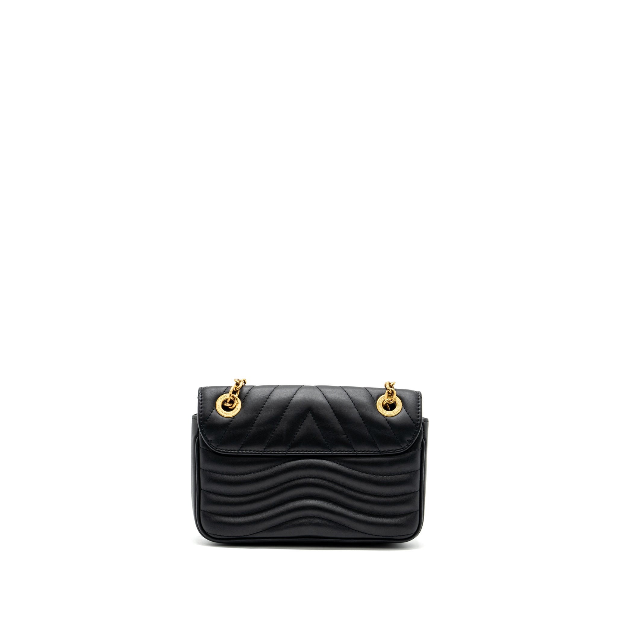 AAA Replica Louis Vuitton LV NEW WAVE PM CHAIN BAG CALFSKIN BLACK GHW (NEW VERSION)