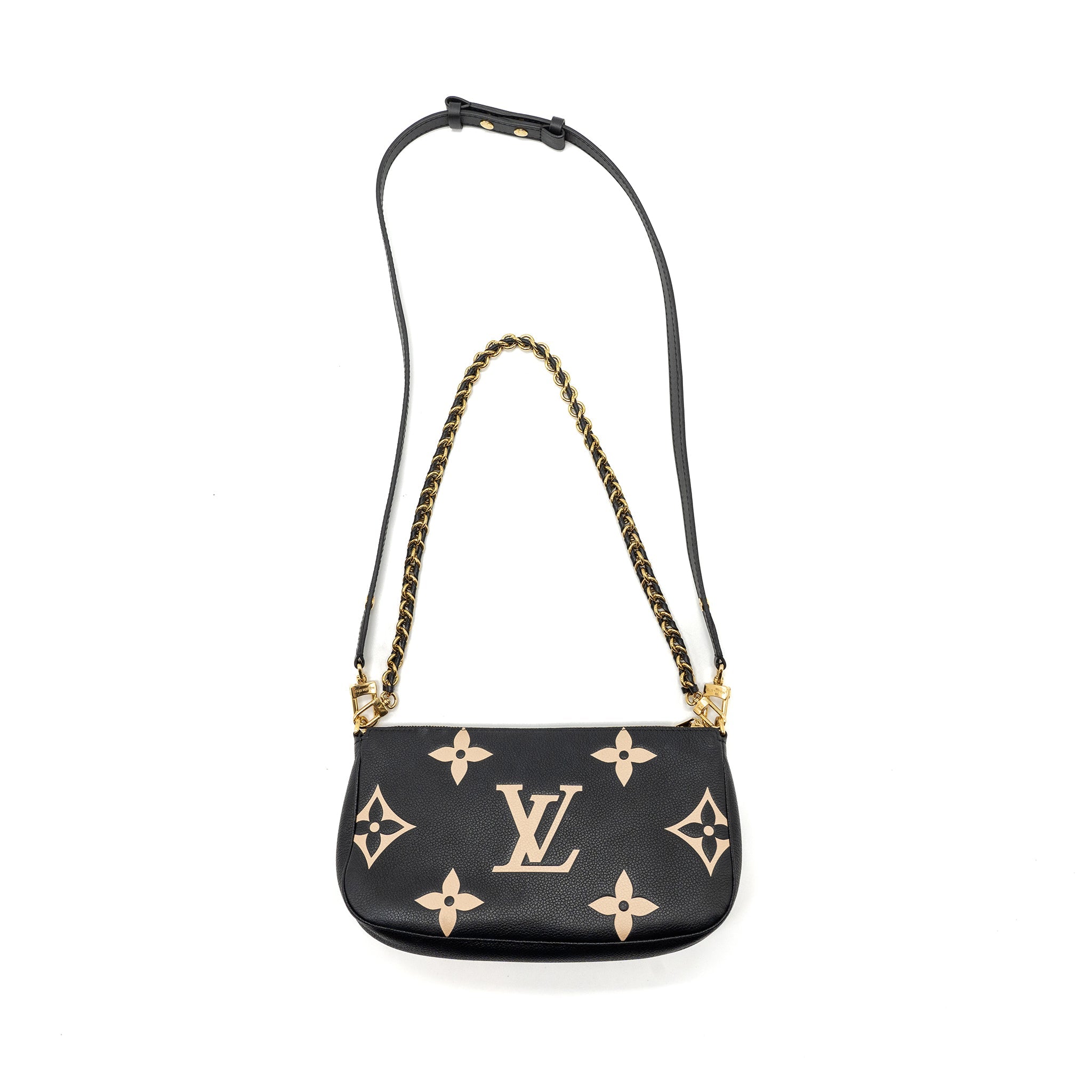 AAA Replica Louis Vuitton LV MULTI POCHETTE MONOGRAM EMPREINTE BLACK GHW