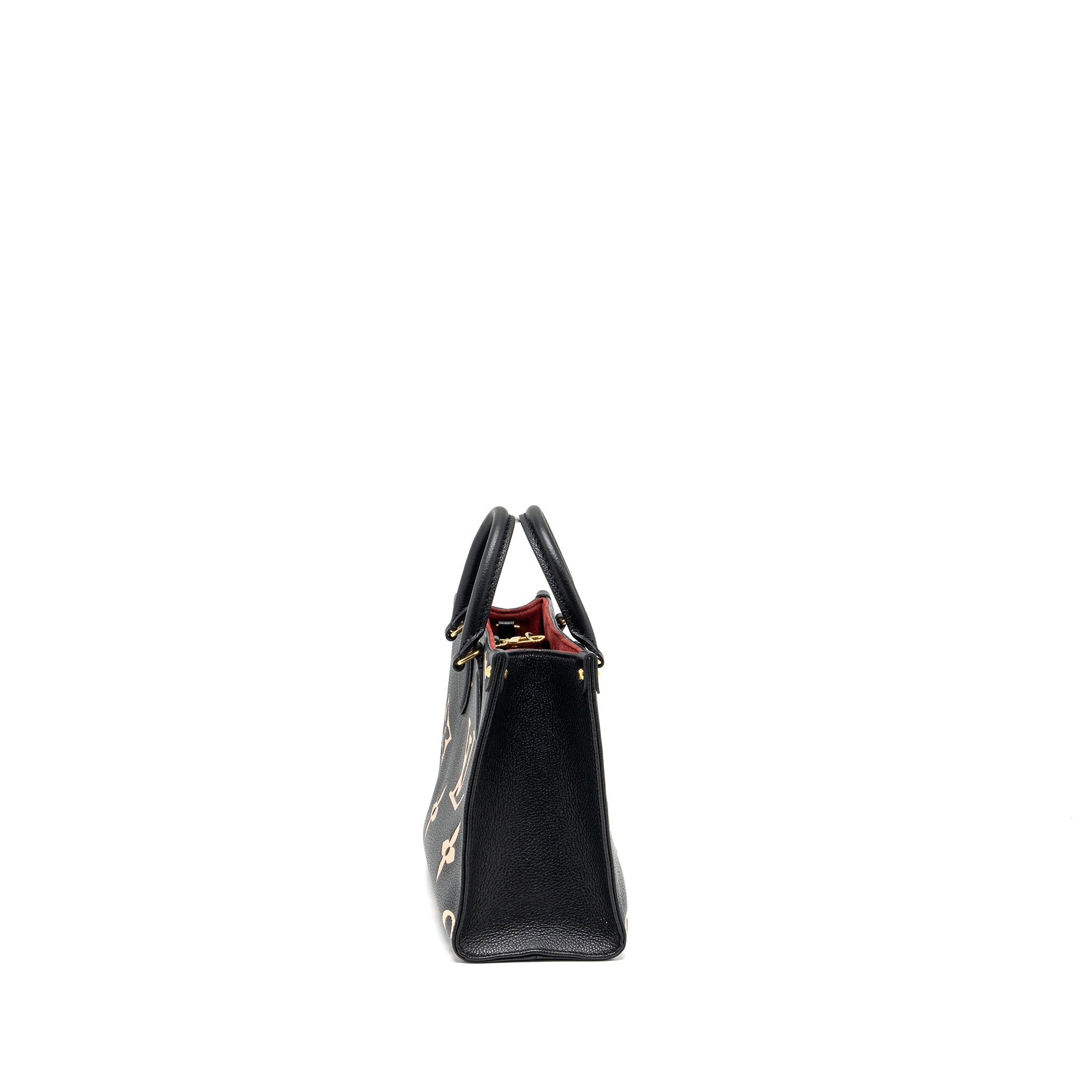 AAA Replica Louis Vuitton LV ONTHEGO PM BICOLOUR MONOGRAM EMPREINTE BLACK/BEIGE GHW