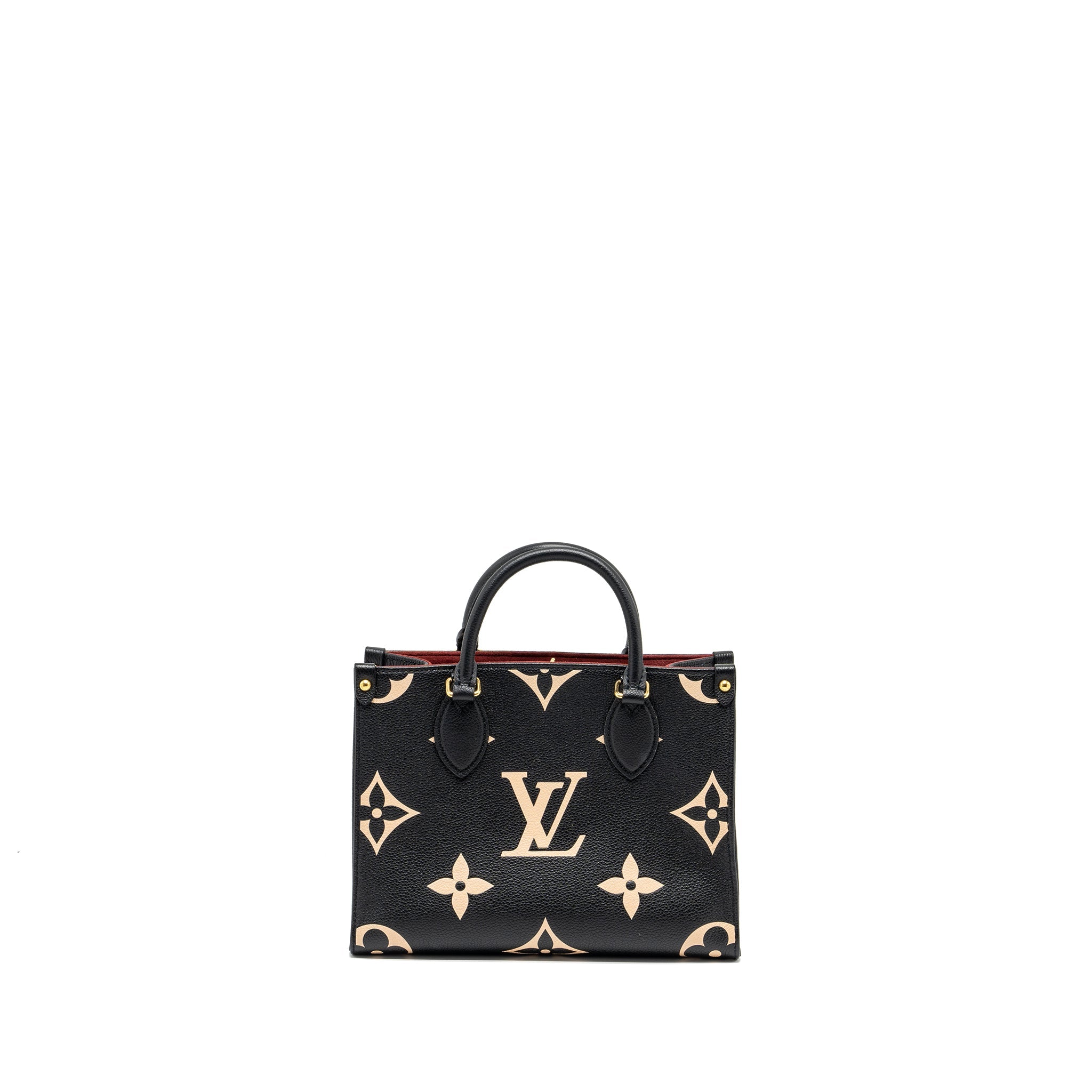 AAA Replica Louis Vuitton LV ONTHEGO PM BICOLOUR MONOGRAM EMPREINTE BLACK/BEIGE GHW