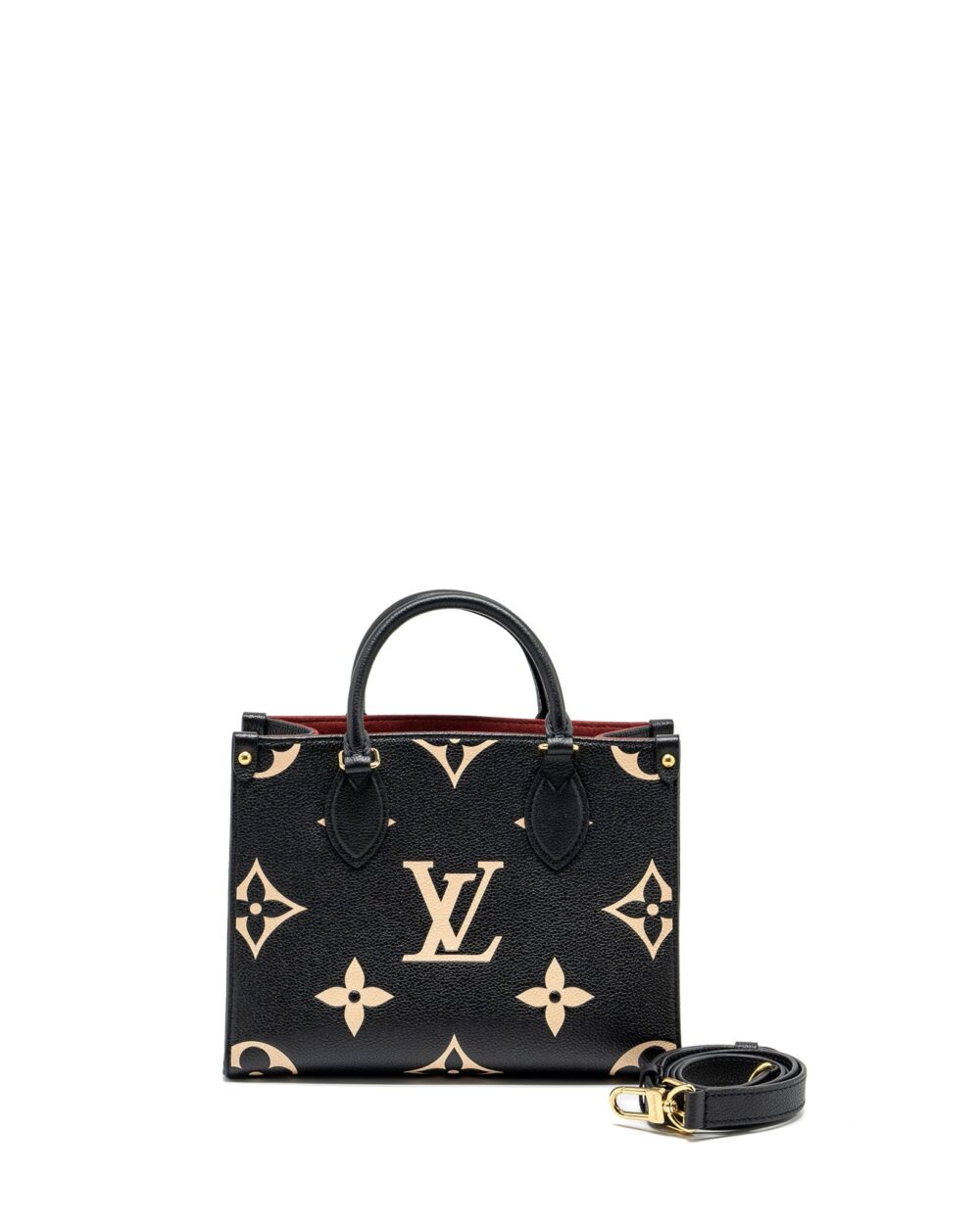 AAA Replica Louis Vuitton LV ONTHEGO PM BICOLOUR MONOGRAM EMPREINTE BLACK/BEIGE GHW