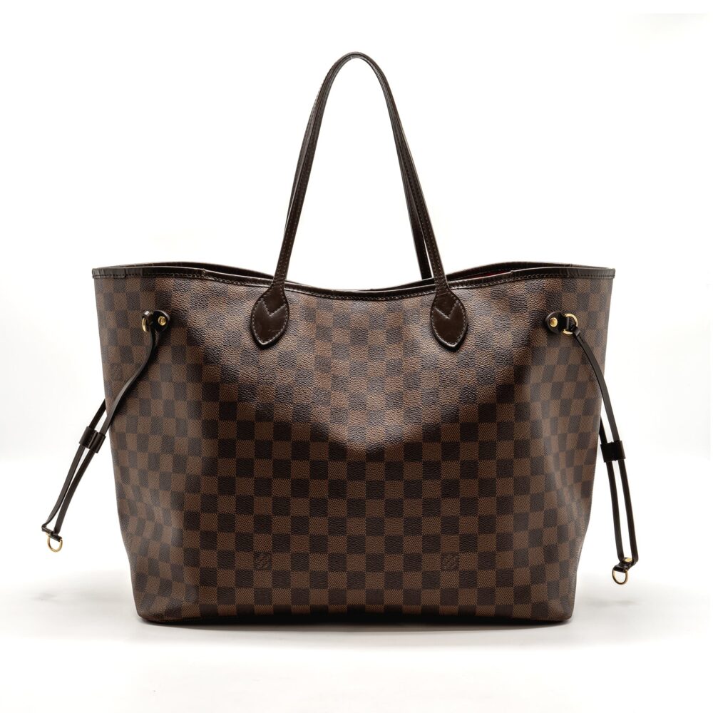 AAA Replica Louis Vuitton LV NEVERFULL GM DAMIER EBENE WITH GHW