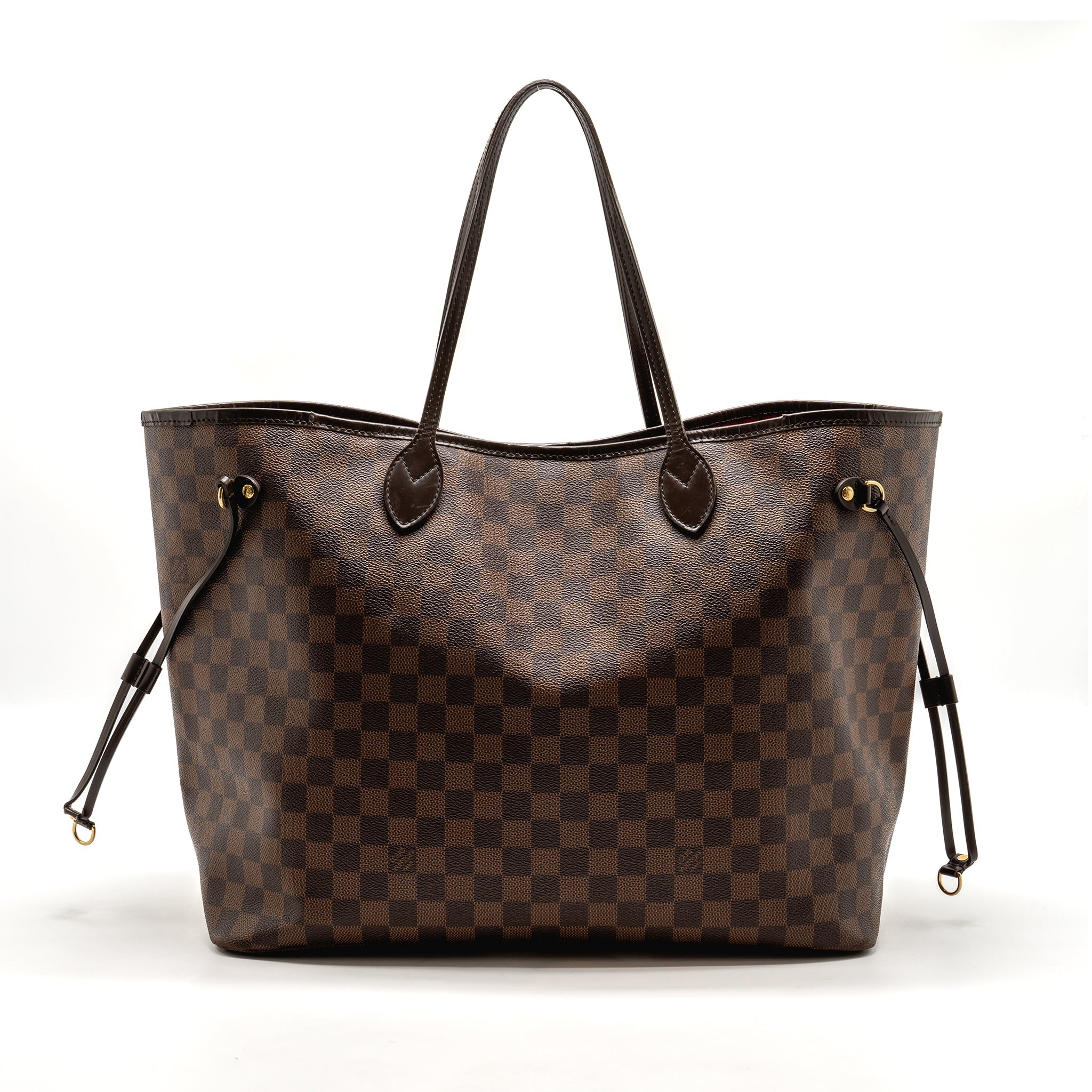 AAA Replica Louis Vuitton LV NEVERFULL GM DAMIER EBENE WITH GHW