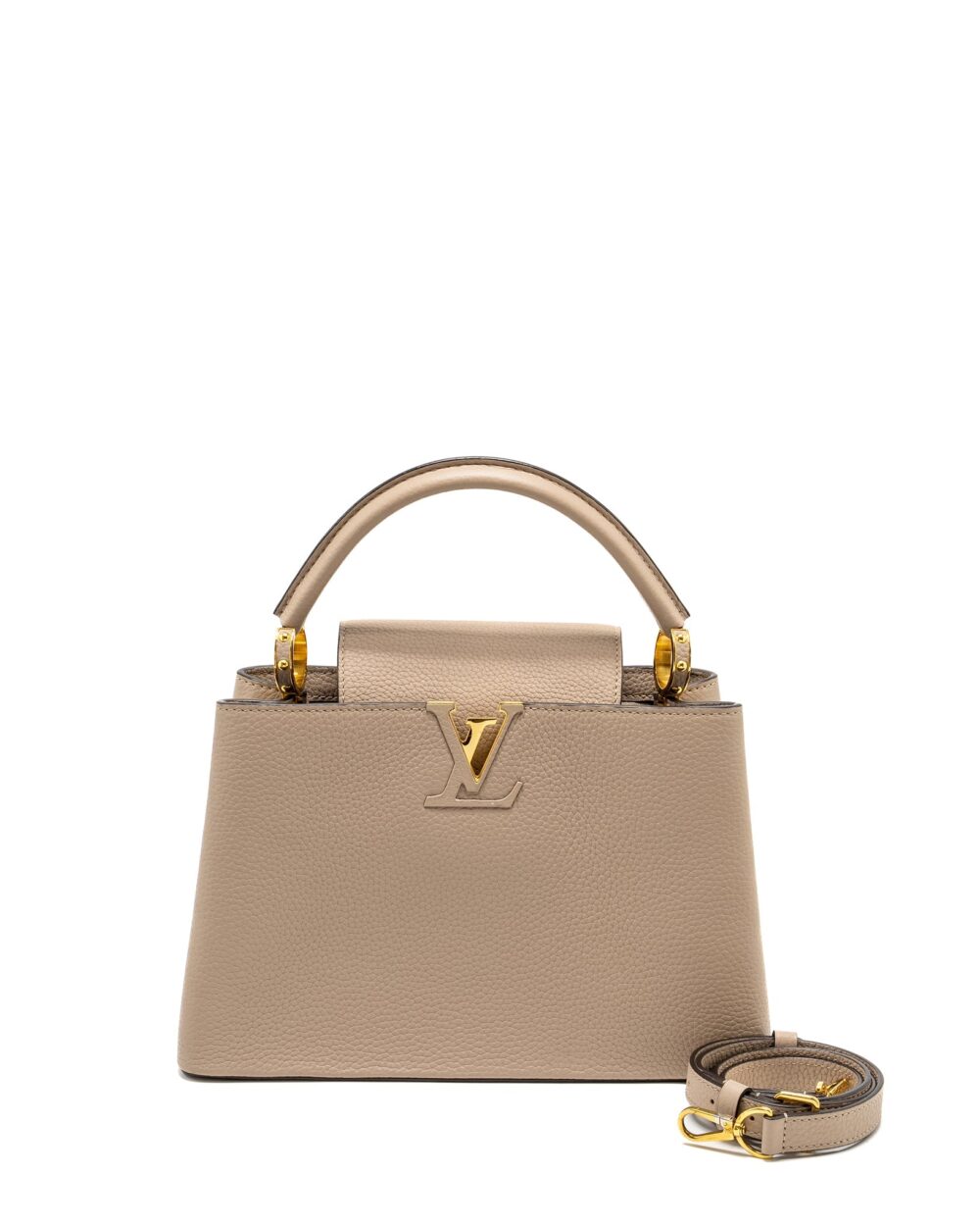 AAA Replica Louis Vuitton LV CAPUCINES PM CALFSKIN GREY GHW