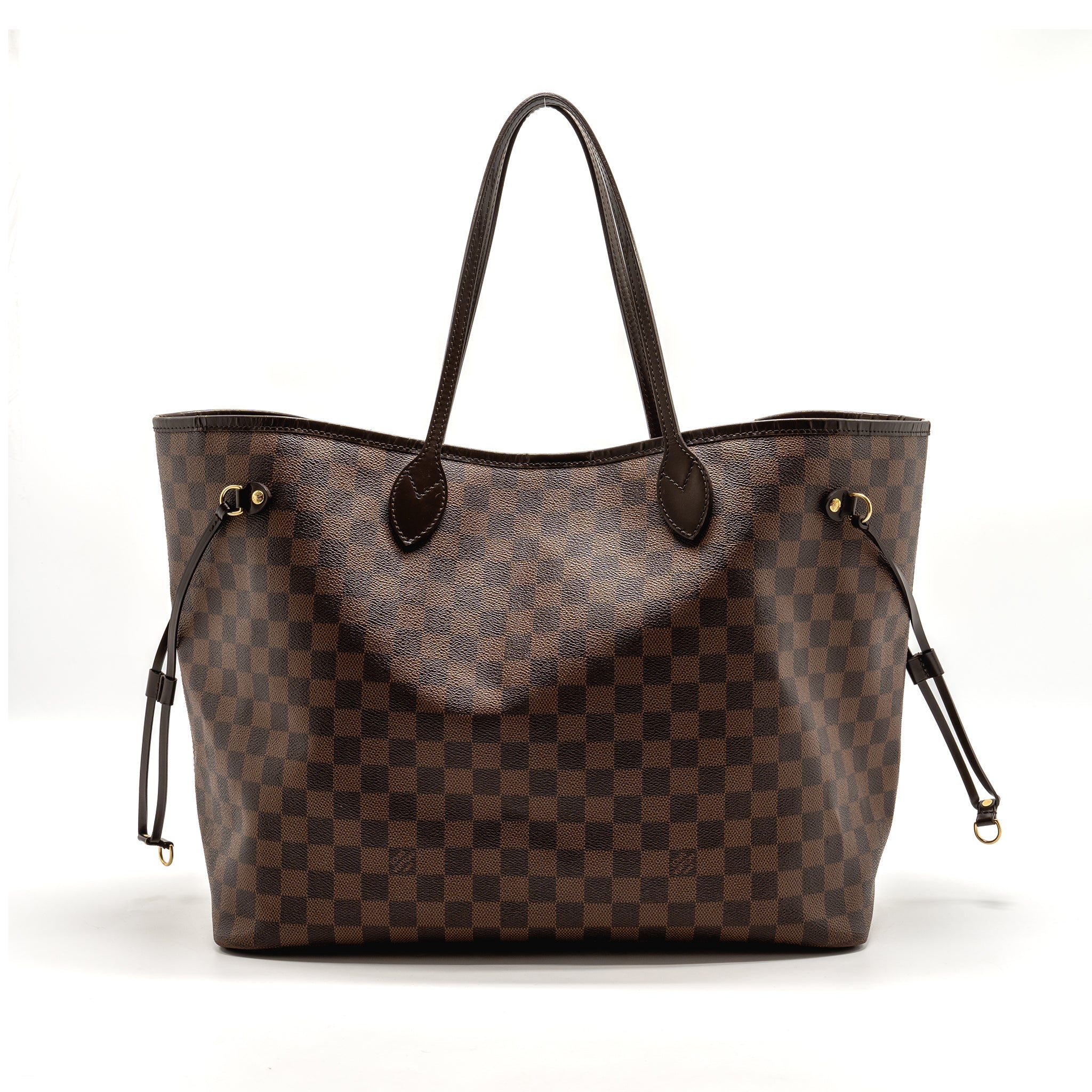 AAA Replica Louis Vuitton LV NEVERFULL GM DAMIER EBENE WITH GHW