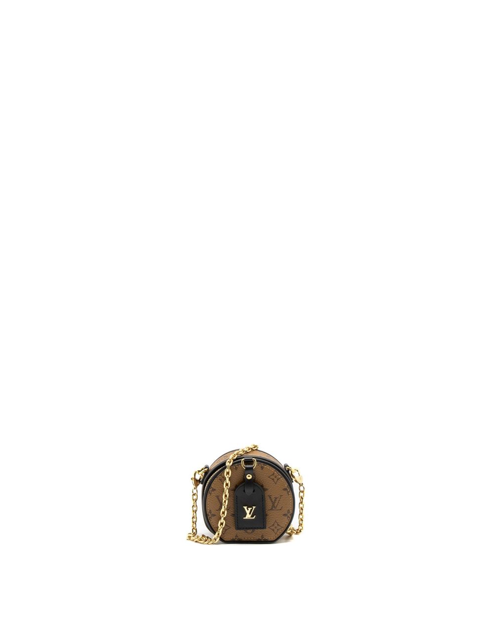 AAA Replica Louis Vuitton LV CHAPEAU NECKLACE/CHAIN BAG MONOGRAM REVERSE CANVAS BLACK GHW