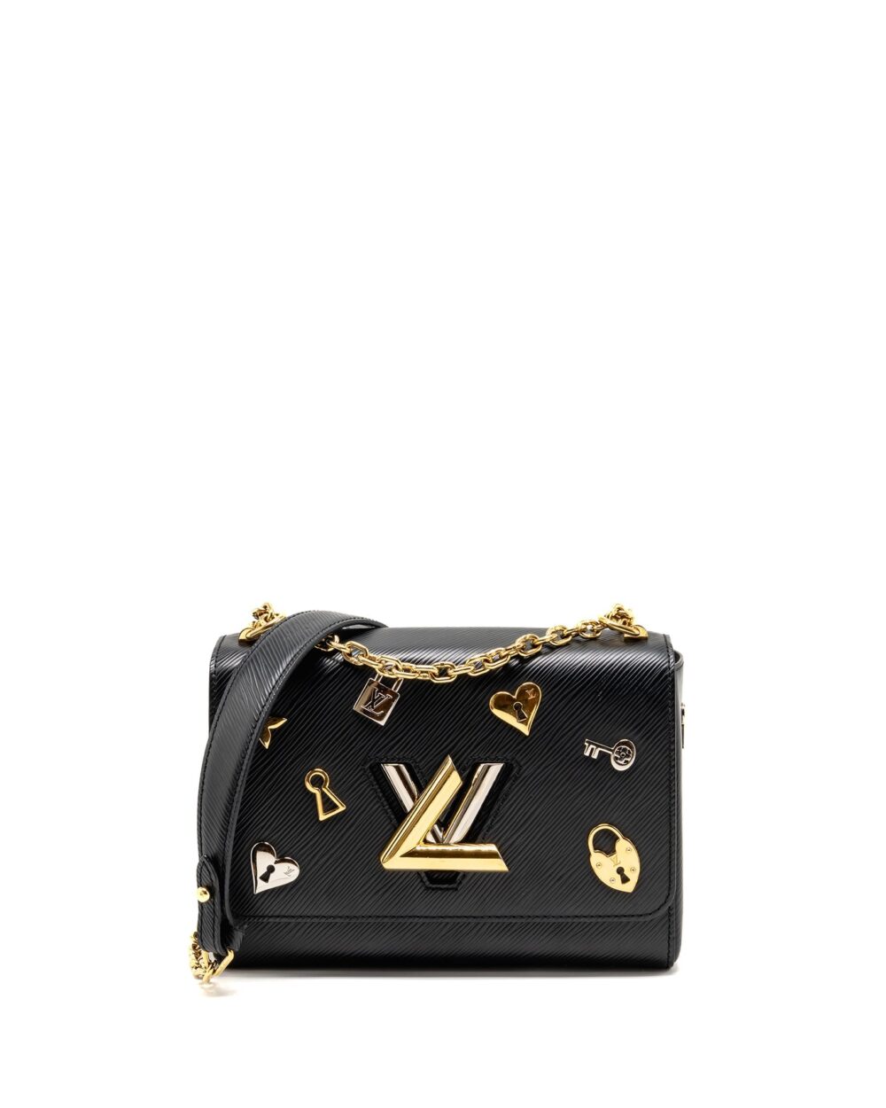 AAA Replica Louis Vuitton LV LOVE LOCK TWIST MM EPI BLACK MULTICOLOUR HARDWARE