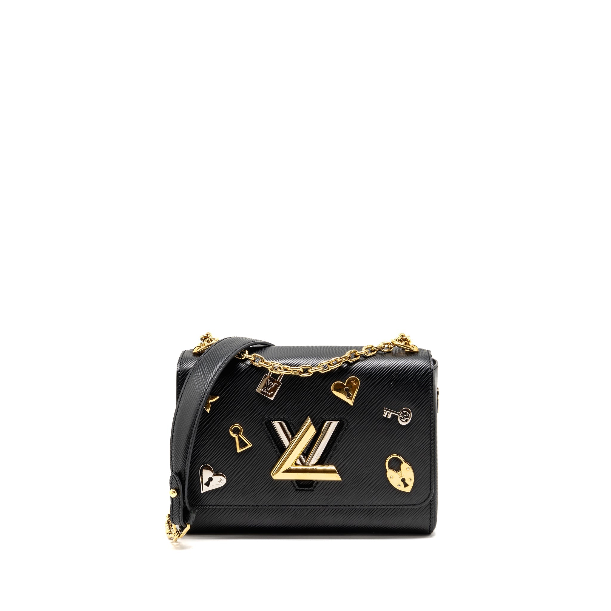 AAA Replica Louis Vuitton LV LOVE LOCK TWIST MM EPI BLACK MULTICOLOUR HARDWARE