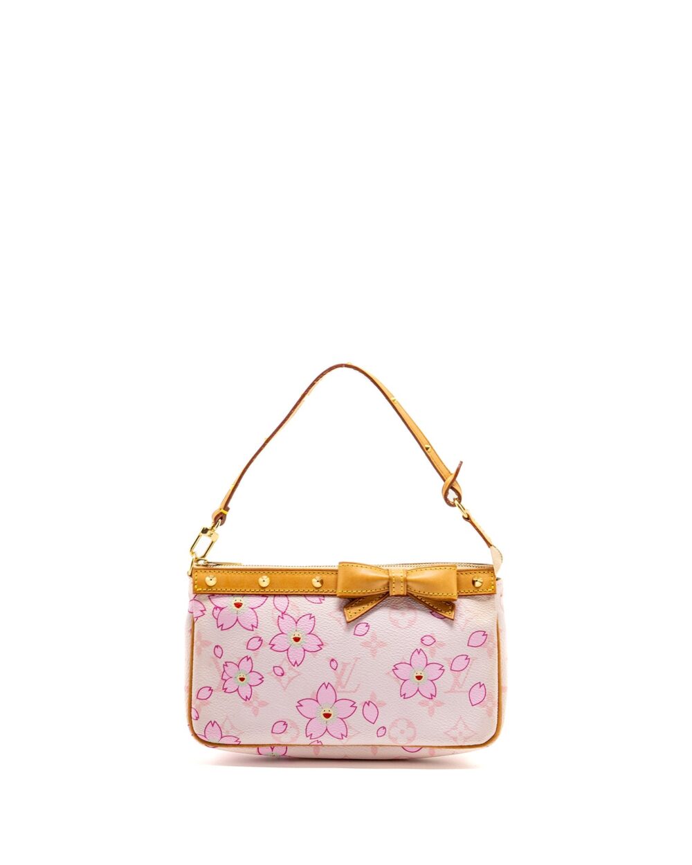 AAA Replica Louis Vuitton LV POCHETTE ACCESSORIES MURAKAMI CHERRY BLOSSOM PINK GHW