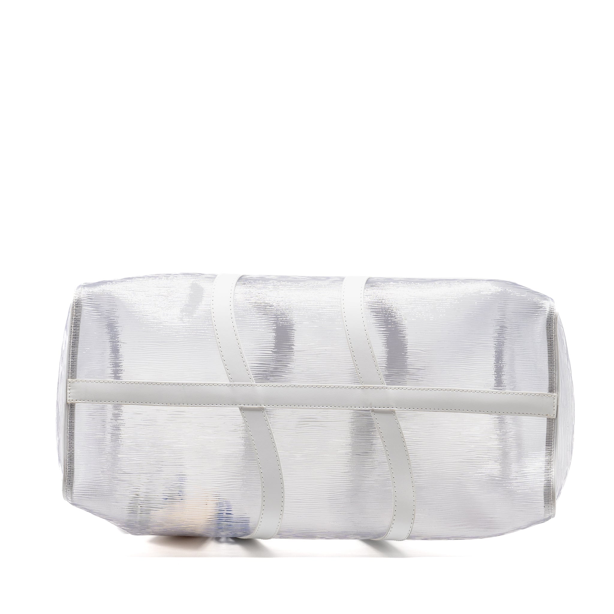 AAA Replica Louis Vuitton LV WAVY KEEPALL 50 EPI PLAGE WHITE