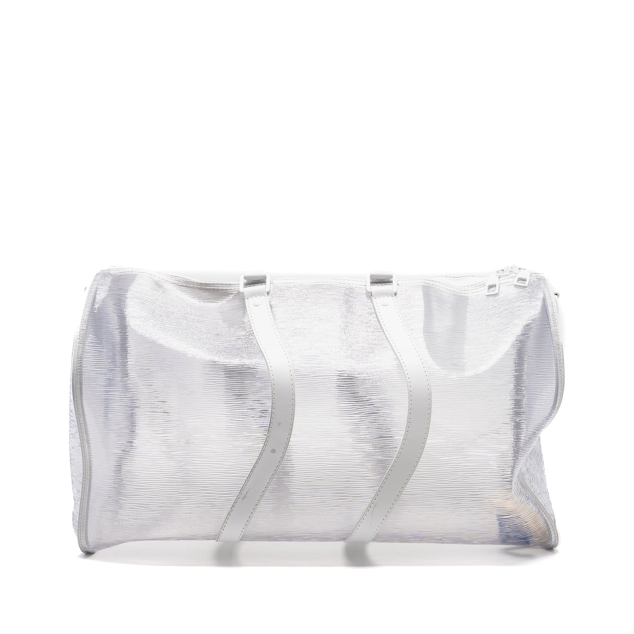 AAA Replica Louis Vuitton LV WAVY KEEPALL 50 EPI PLAGE WHITE