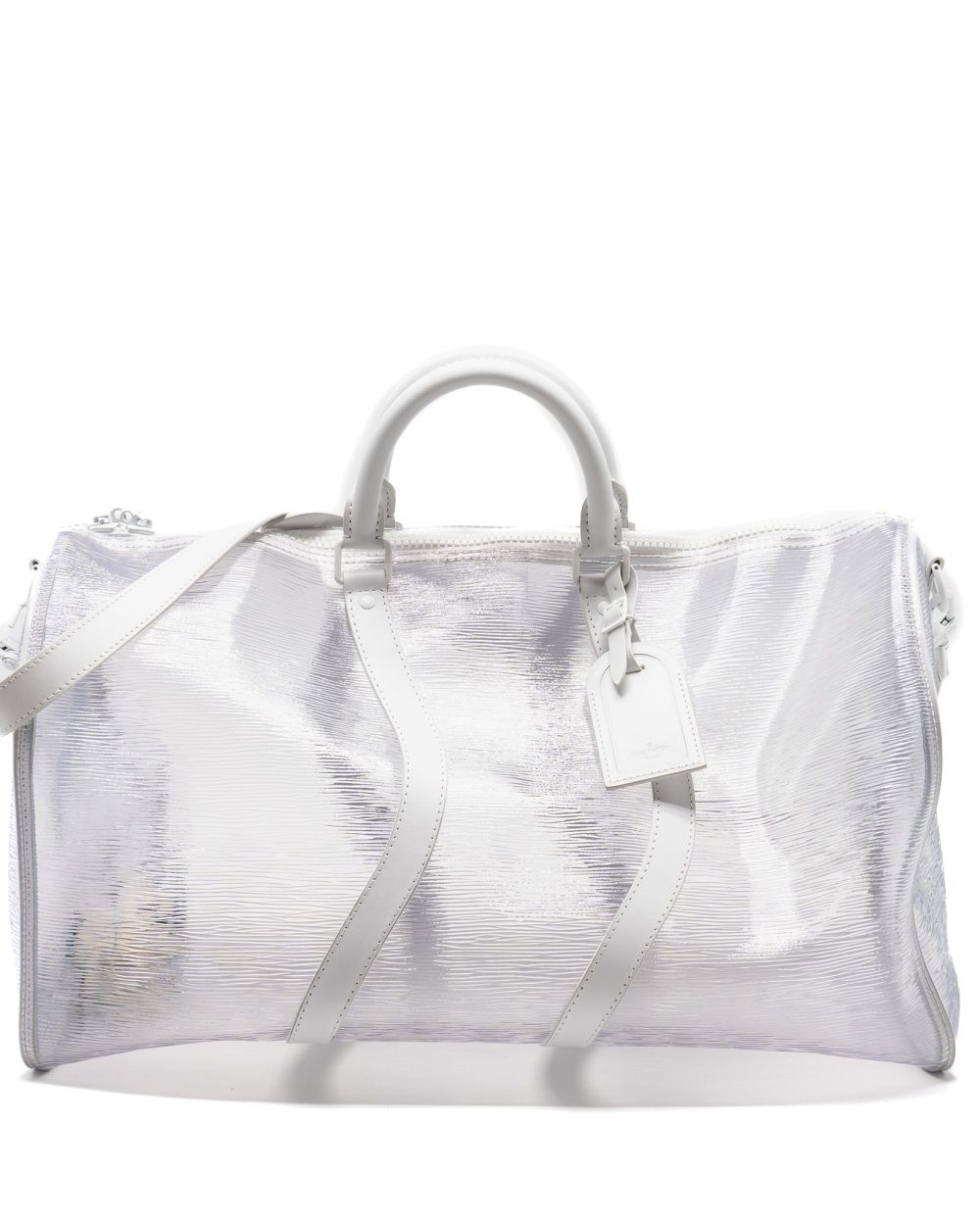 AAA Replica Louis Vuitton LV WAVY KEEPALL 50 EPI PLAGE WHITE