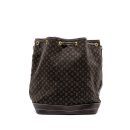 AAA Replica Louis Vuitton LV LIN NOE BAG FABRIC / LEATHER EBENE GHW