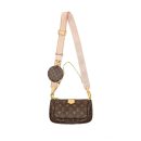 AAA Replica Louis Vuitton LV MULTI POCHETTE ACCESSORIES MONOGRAM CANVAS PINK STRAP GHW