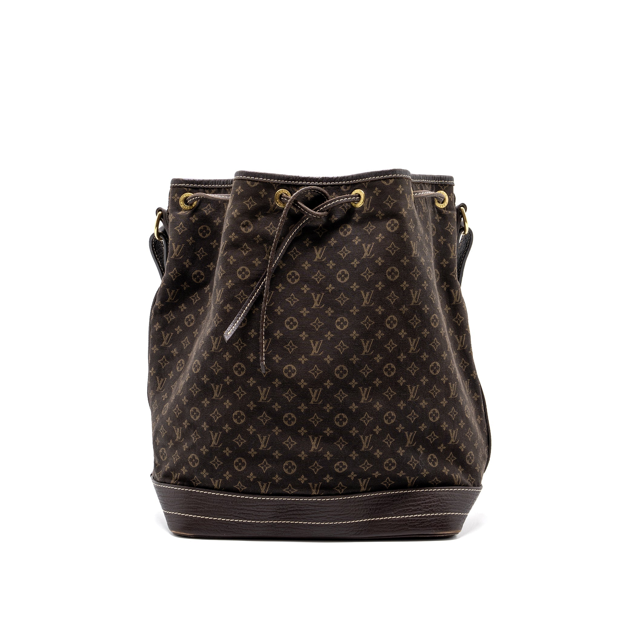 AAA Replica Louis Vuitton LV LIN NOE BAG FABRIC / LEATHER EBENE GHW