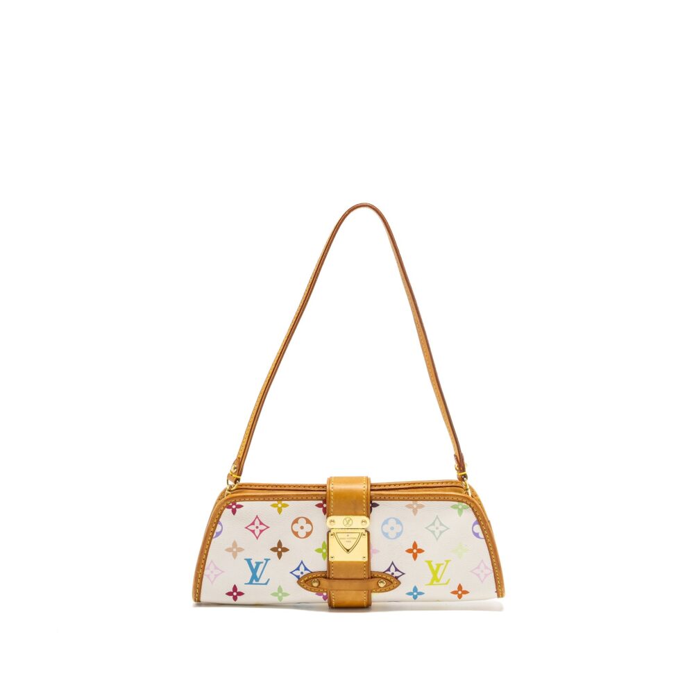 AAA Replica Louis Vuitton LV VINTAGE SHIRLEY CLUTCH MULTICOLOUR MONOGRAM CANVAS WHITE GHW