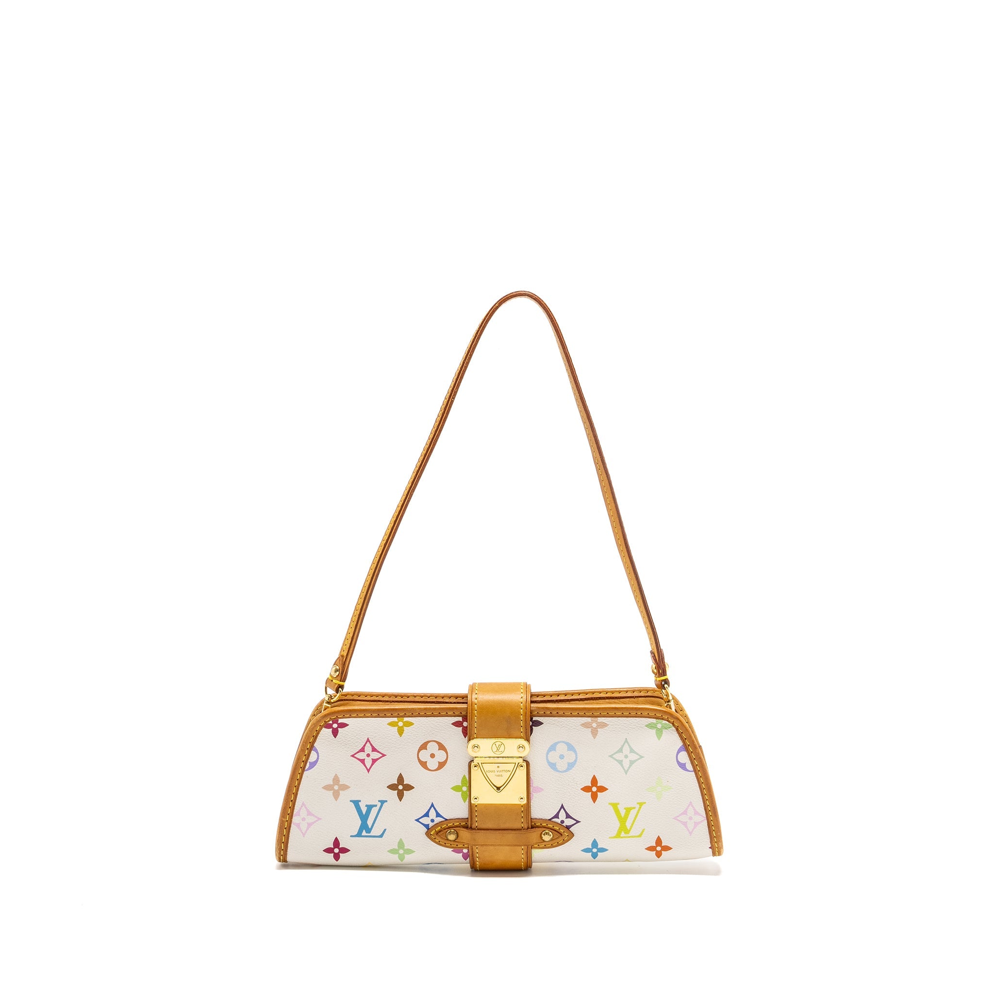 AAA Replica Louis Vuitton LV VINTAGE SHIRLEY CLUTCH MULTICOLOUR MONOGRAM CANVAS WHITE GHW