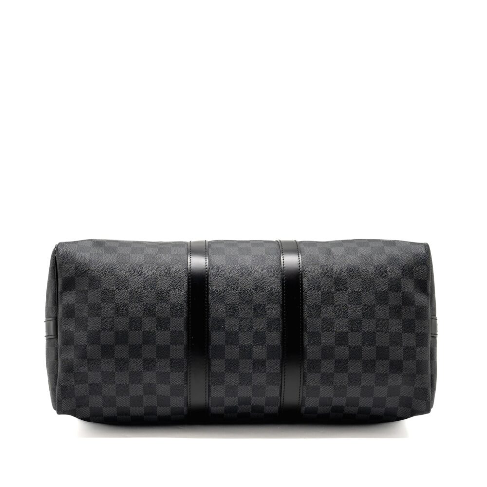 AAA Replica Louis Vuitton LV KEEPALL BANDOULIERE 45 DAMIER GRAPHITE CANVAS BLACK SHW