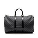 AAA Replica Louis Vuitton LV KEEPALL BANDOULIERE 45 DAMIER GRAPHITE CANVAS BLACK SHW